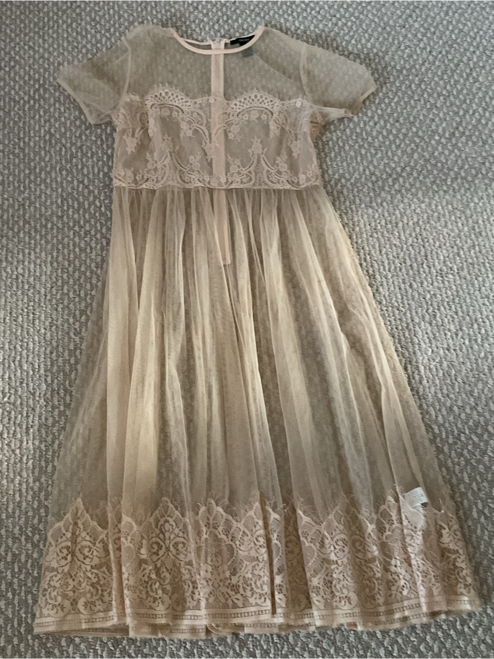 Forever 21 Sheer Lace Tulle Dress in Beige - Picture 3 of 4